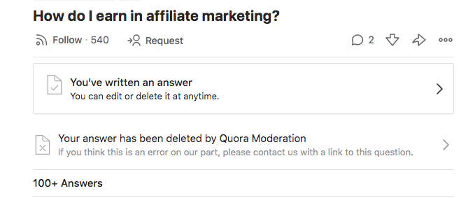 affiliate marketing on quora