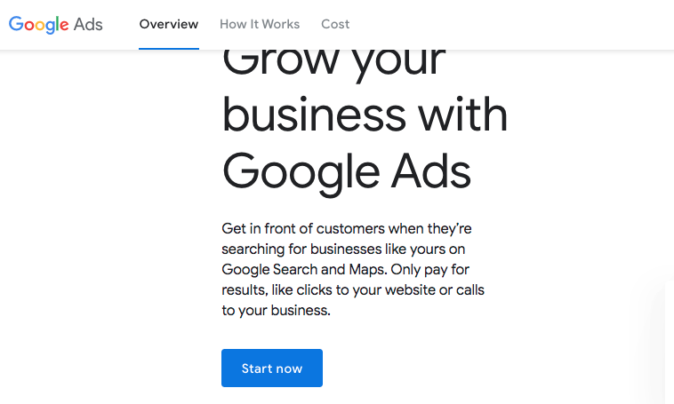 Google Adwords - paid marketing platform