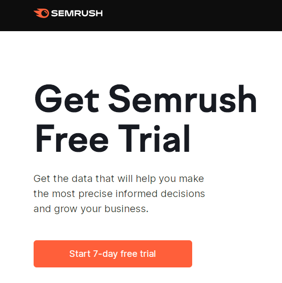 SEM Rush free trial