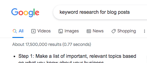 keyword research