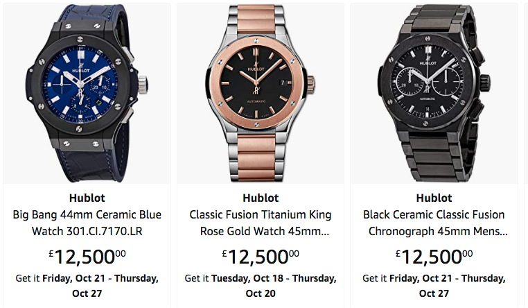 high valued watches on Amazon