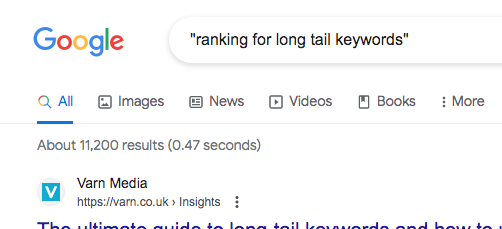 ranking for long tail keywords