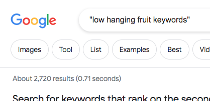 low hanging fruit keywords